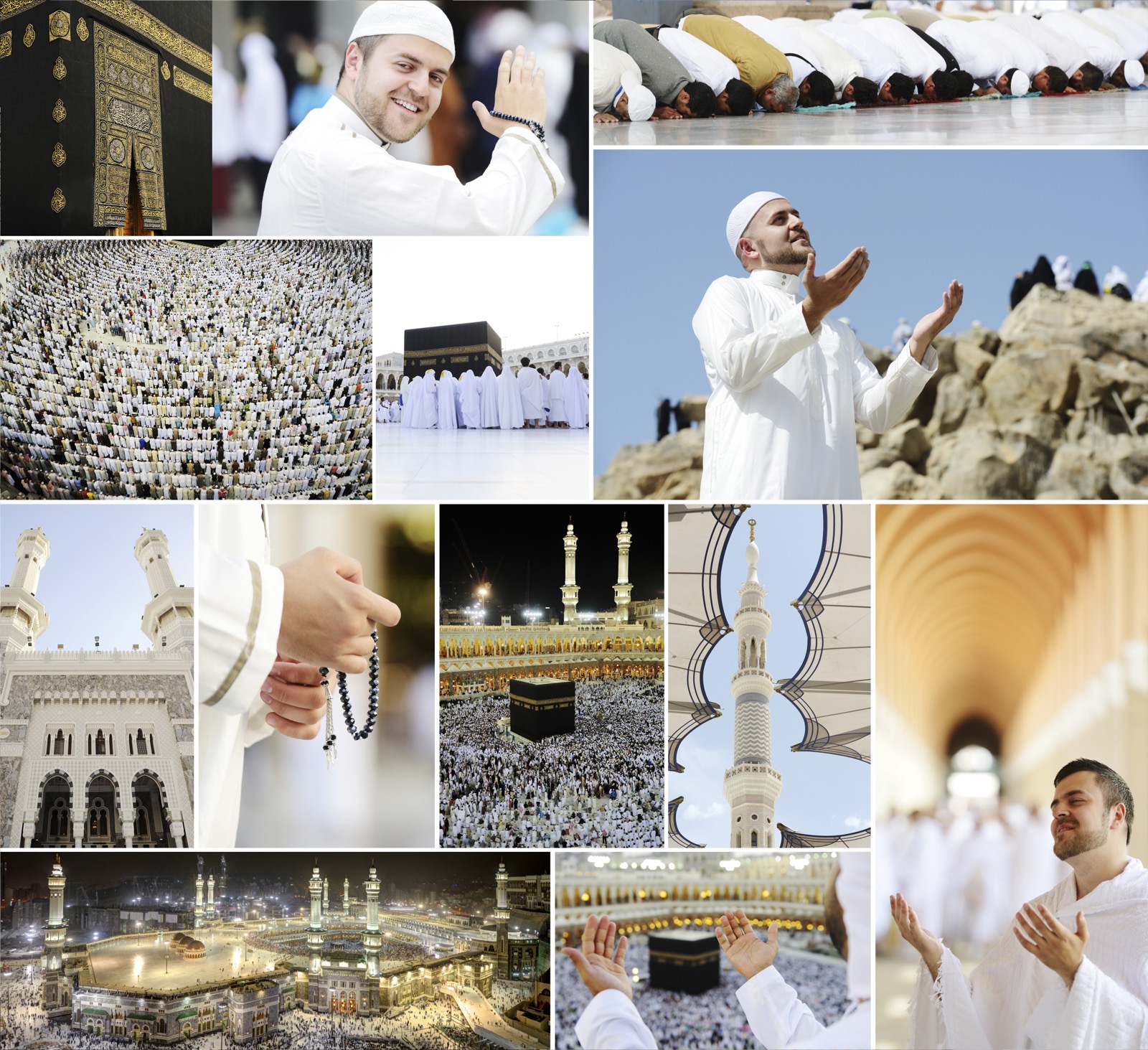 Pèlerins en ihram près de la Kaaba — Hajj